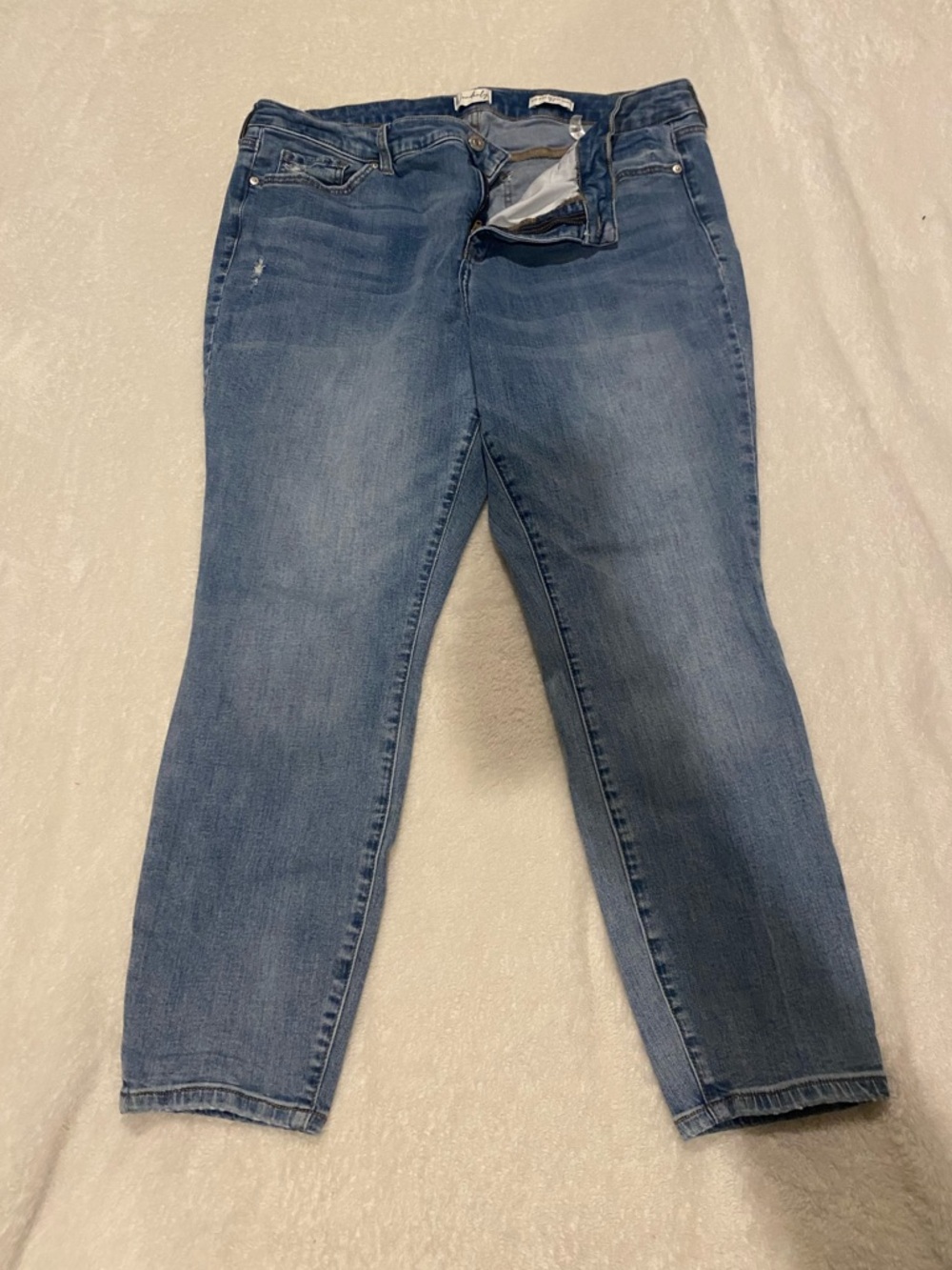 Wonderly Blue Ankle Skinny Jeans